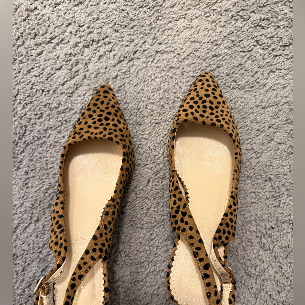 Leopard Print Women's Slingback kitten heels